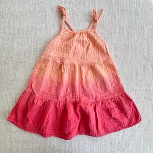 Cat & Jack Peach Ombre Cotton Gauze Tank Dress VGUC 5T